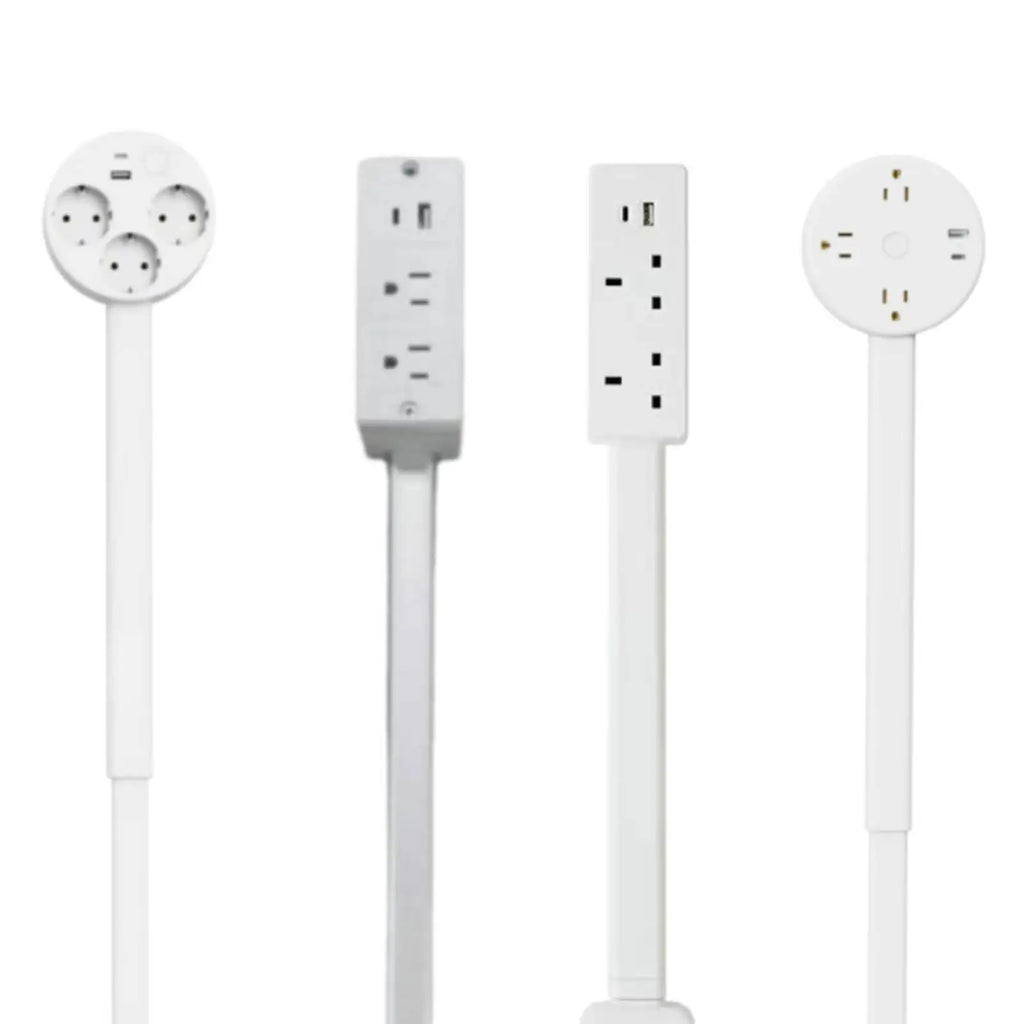 New Rotatable Electrical Wall Plug Extender with Adjustable Length Multi-Outlet Power Socket Adapter Space-Saving