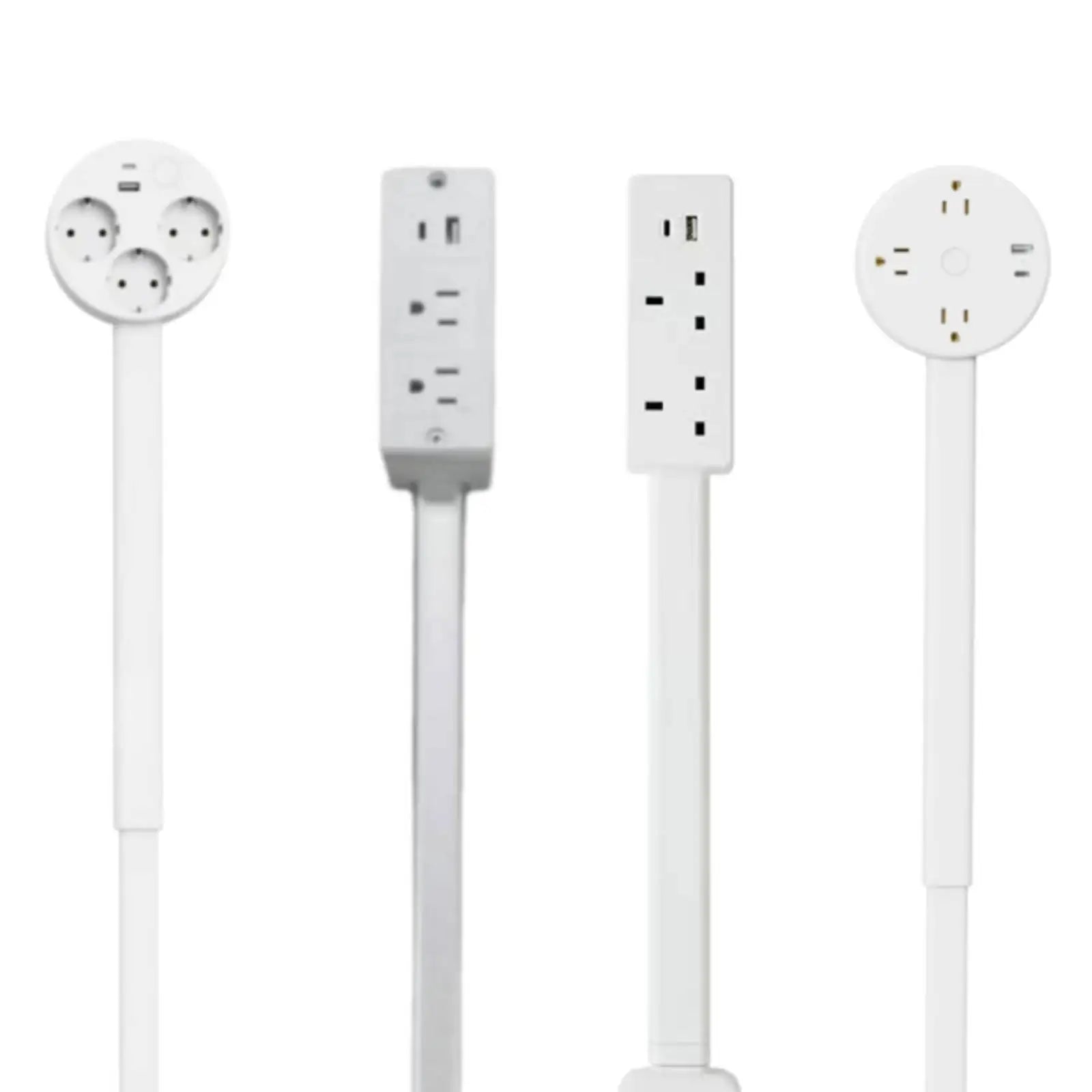 New Rotatable Electrical Wall Plug Extender with Adjustable Length Multi-Outlet Power Socket Adapter Space-Saving