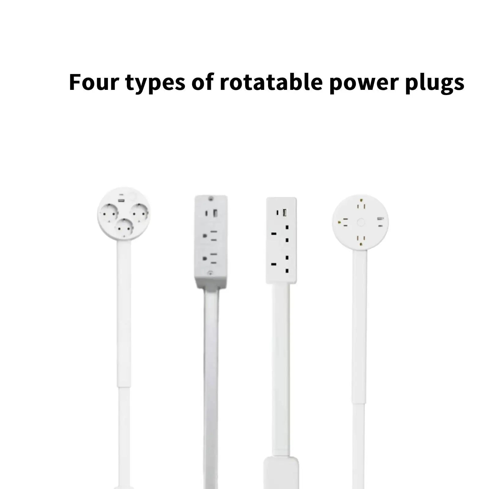 New Rotatable Electrical Wall Plug Extender with Adjustable Length Multi-Outlet Power Socket Adapter Space-Saving