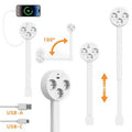 New Rotatable Electrical Wall Plug Extender with Adjustable Length Multi-Outlet Power Socket Adapter Space-Saving